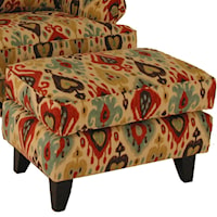 Transitional Ottoman with Tapered Legs