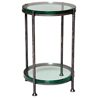 Maritime Drink Table with Glass Shelf and Top