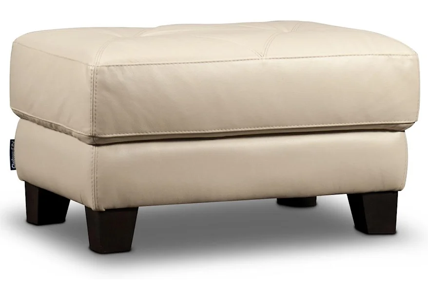 Marcellus Marcellus Top Grain Leather Ottoman at Morris Home