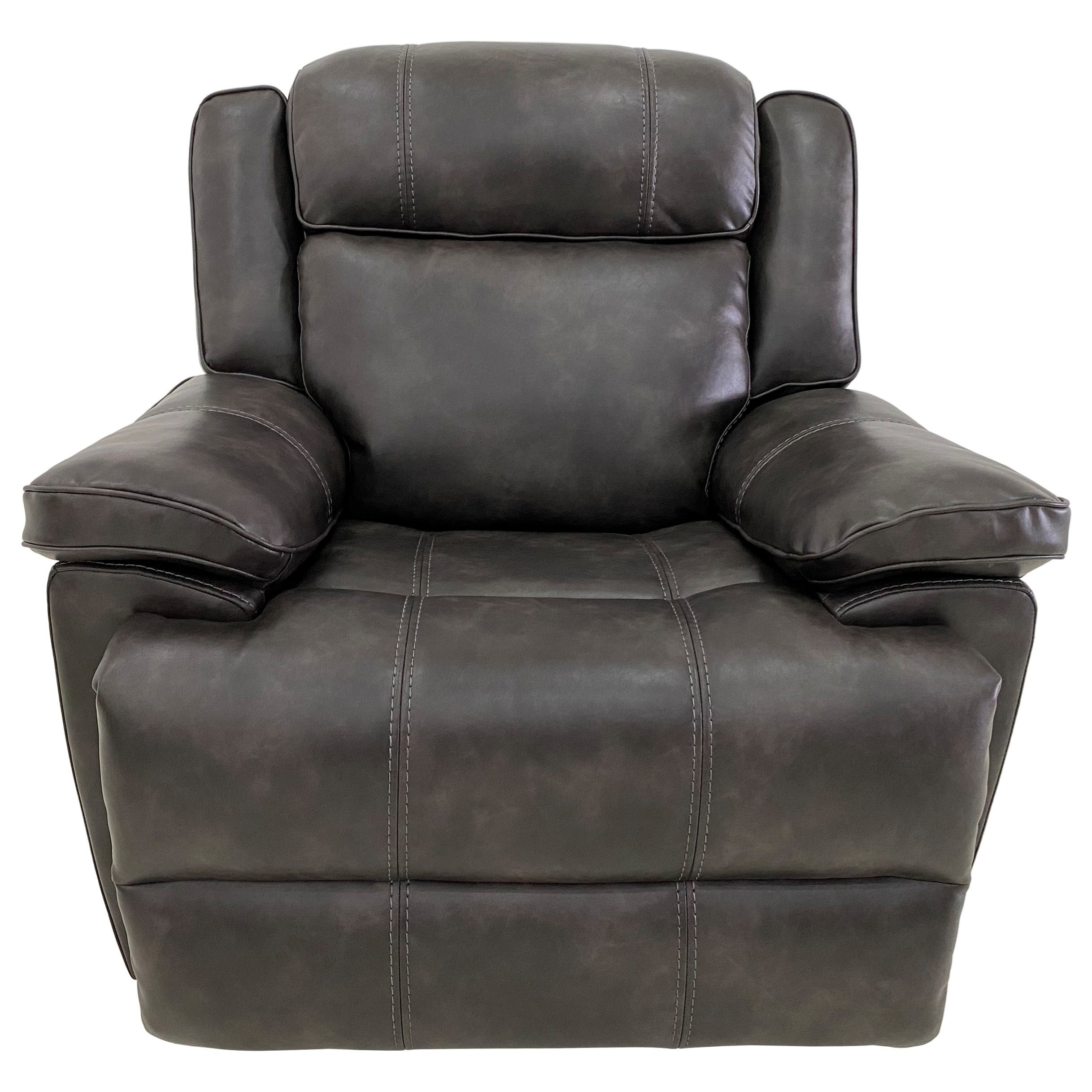 Casual Power Recliner with Pillow Arms