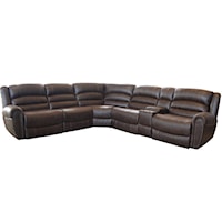 6-Piece Power Reclining Sectional Sofa with Nailhead Trim