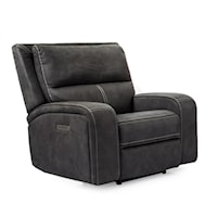 Contemporary Power Recliner with Power Headrest and USB Port