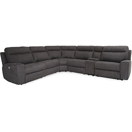 6-Piece Power Reclining Sectional with Power Headrests and USB Ports