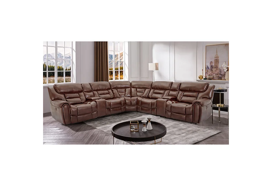 70039 7-Piece Power Reclining Sectional by Cheers at Lagniappe Home Store