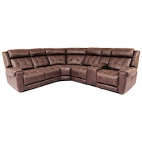 Contemporary 7-Piece Power Reclining Sectional with Power Headrests and USB Ports