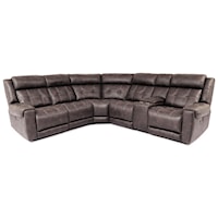 Contemporary 6-Piece Power Reclining Sectional with Power Headrests and USB Ports