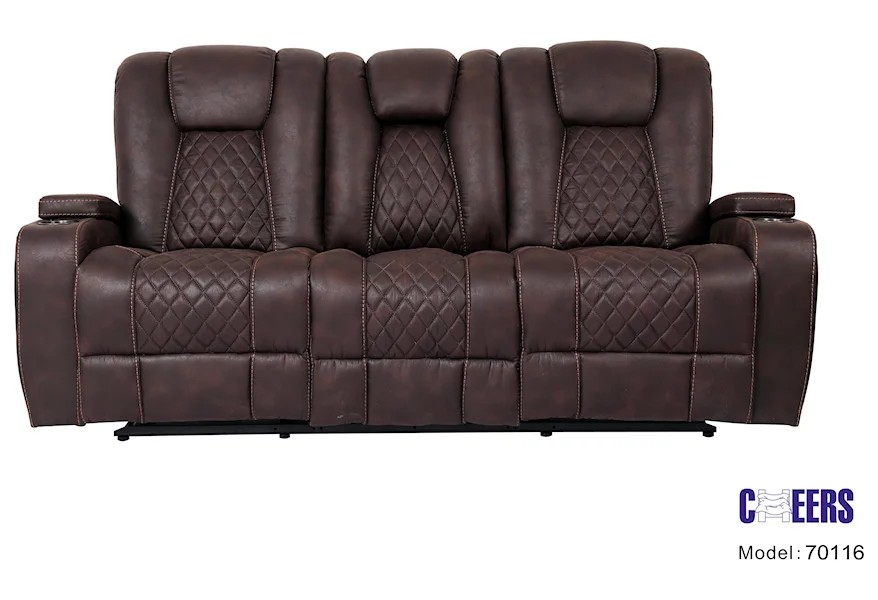 70116 Manual Transformer Reclining Sofa w/ Table by Cheers at Westrich Furniture & Appliances