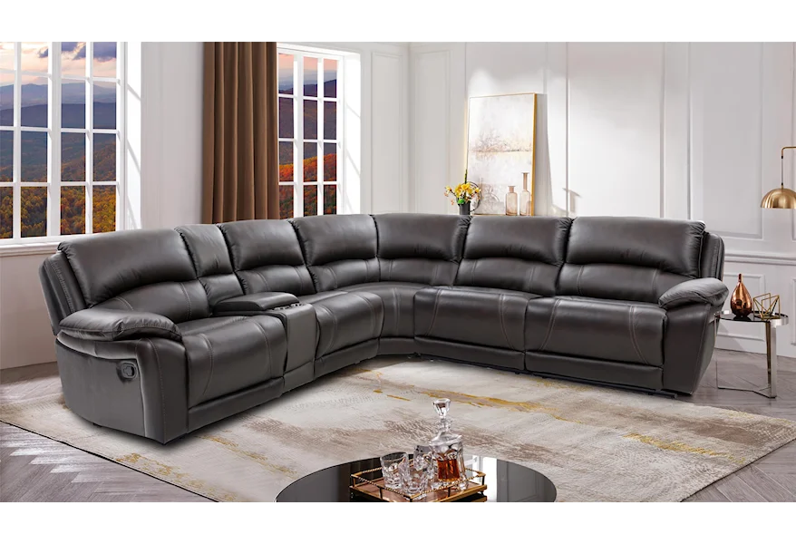 8532 Leather 6 Piece Sectional by Cheers at Westrich Furniture & Appliances