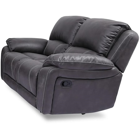 Casual Reclining Loveseat with Pillow Arms