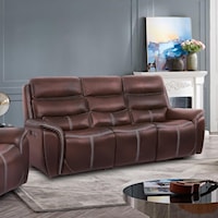 Casual Power Reclining Sofa with Power Lumbar and Headrest