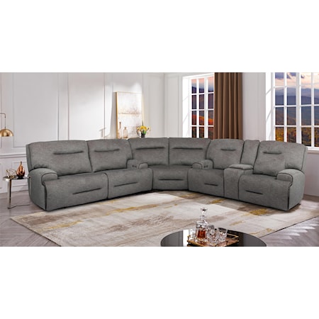 Power Sectional with Power Headrests - Sofa, Console Loveseat and Wedge