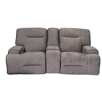 Casual Dual Power Reclining Console Loveseat with Power Headrests 
