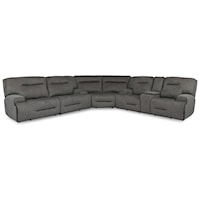 Casual 3-Piece Sectional with Power Reclining and Power Headrests