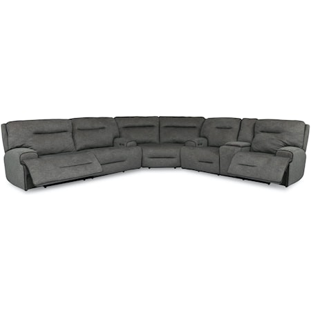 Power Reclining Sofa Sectional with Power He