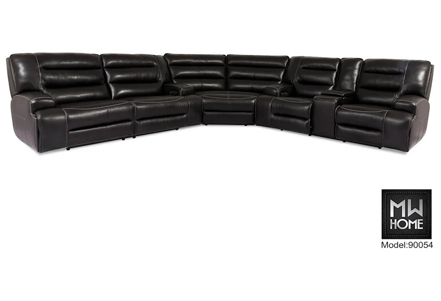 9005 3 Piece Leather Match Power Sectional by Cheers at Darvin Furniture