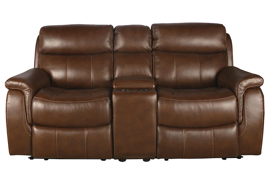 9020 Leather Power Reclining Loveseat by Tannery Furniture at Bennett's Furniture and Mattresses