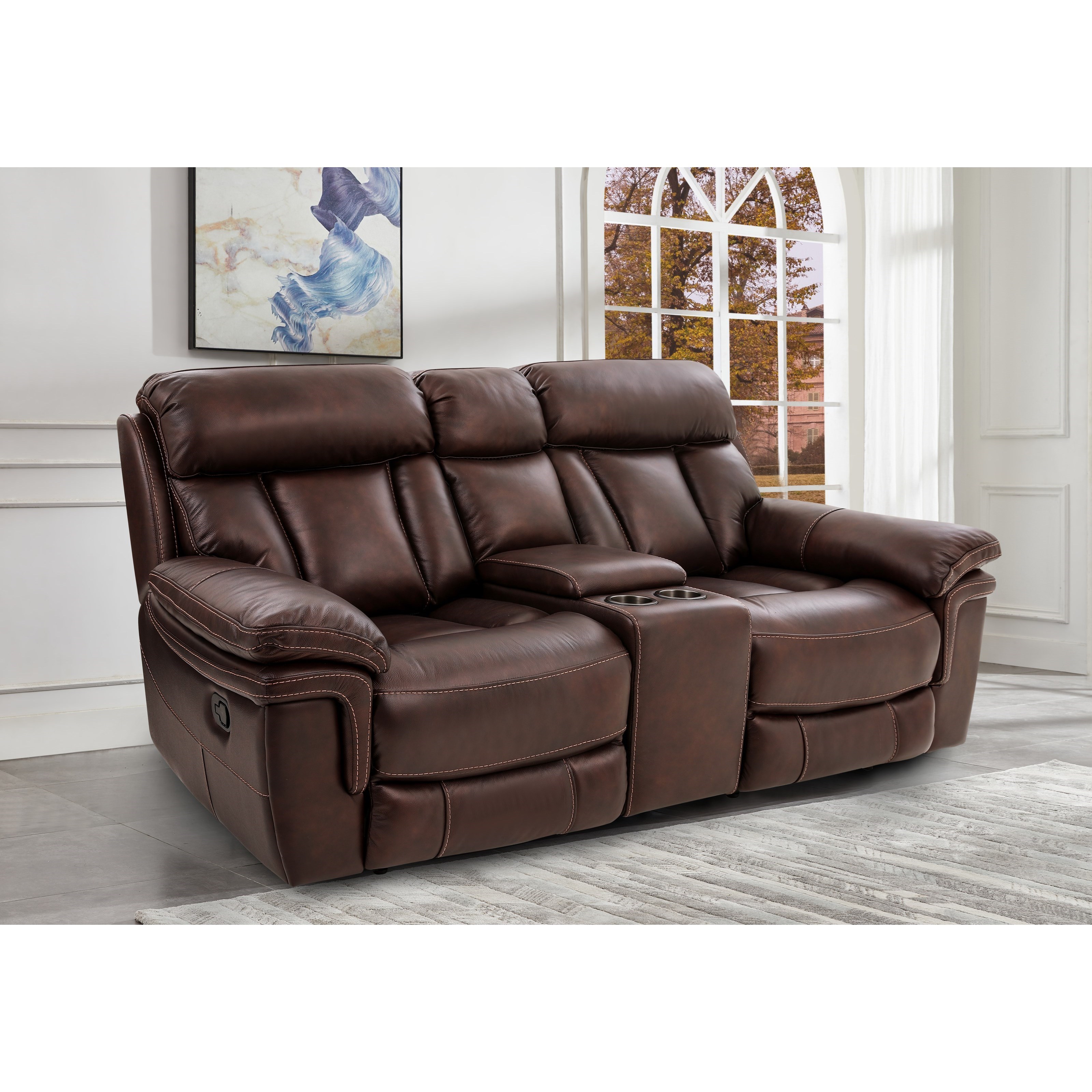 Leather Pwr Reclining Love w/ Pwr Headrests