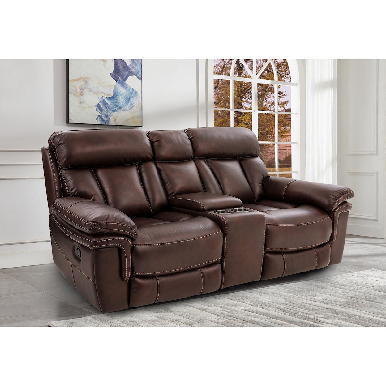 Cheers Bryant Leather Pwr Reclining Love w/ Pwr Headrests