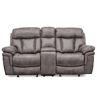 Contemporary Wallhugger Glider Console Power Reclining Loveseat with Cupholders
