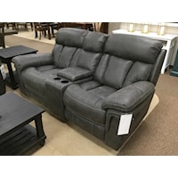 Contemporary Wallhugger Glider Console Power Reclining Loveseat with Cupholders