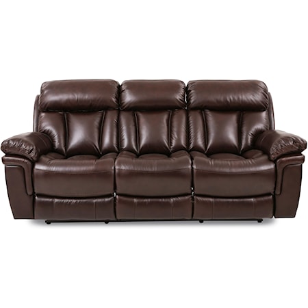Leather Pwr Reclining Sofa w/ Pwr Headrests