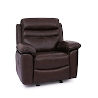 Casual Wallhugger Glider Recliner with Pillow Arms
