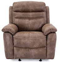 Casual Wallhugger Glider Recliner with Pillow Arms