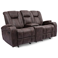 DUAL GLIDER RECLINING LOVESEAT WITH CONSOLE