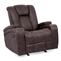 GLIDER RECLINER WITH ARM STORAGE COMPARTMENTS