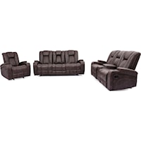 3PC Motion Sofa Glider Love Seat and Recliner Set