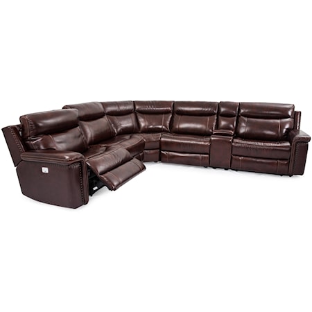 Baxter Leather Match Power Sectional Sofa