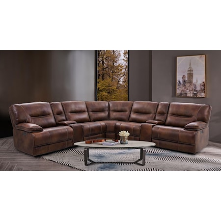  7 Piece Leather Power Reclining Sectional
