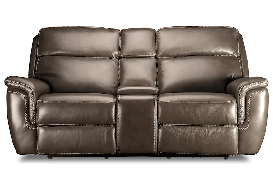 Daniel Daniel Leather Match Power Loveseat by Cheers at Morris Home