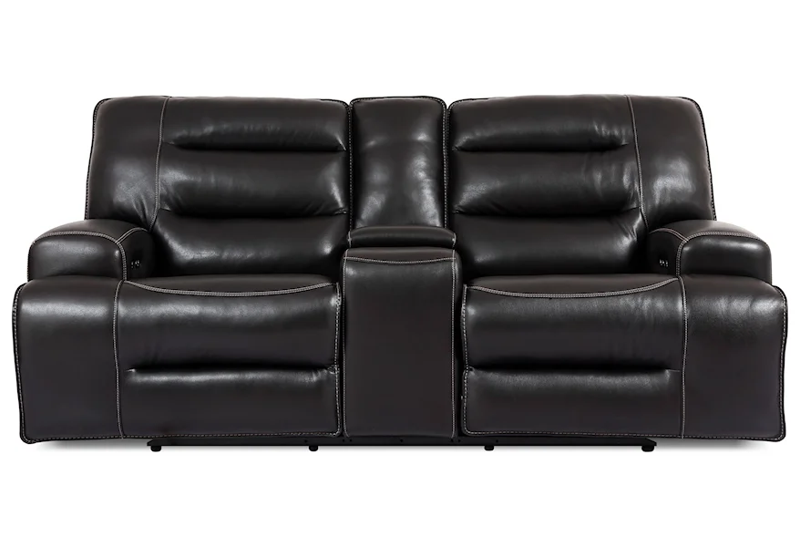 Jacob Jacob Leather Match Power Loveseat by Cheers at Morris Home