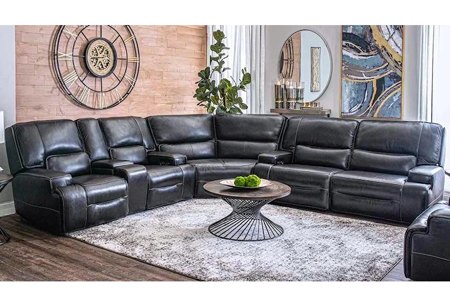 Josie Reclining Sectional by Cheers at Johnson's Furniture
