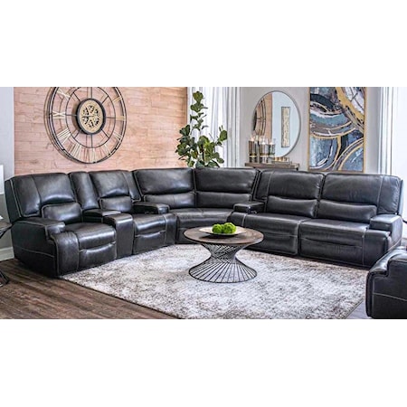 Josie Charcoal Reclining Sectional