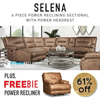 Reclining Sectional Sofa with Freebie Recliner!