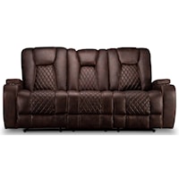 Reclining Sofa with Drop Down Table, Arm Storage, Cupholders, and Charging Station