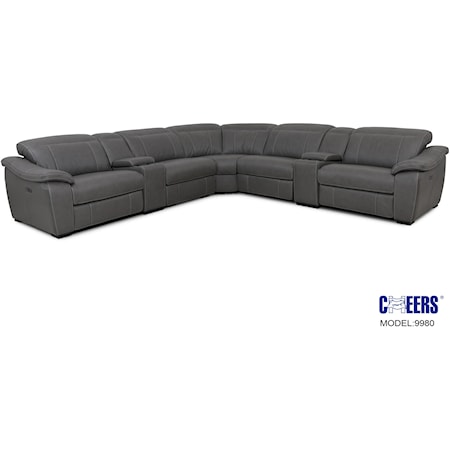 Power Reclining Leather Sectional