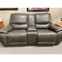 Leather Power Console Loveseat with Power Headrests
