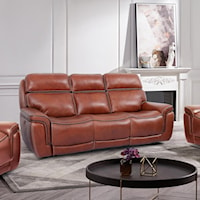 Casual Power Reclining Sofa with Power Lumbar and Headrest