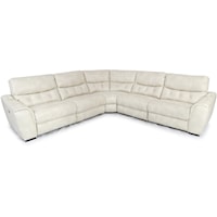 Contemporary Power Reclining Sectional with Tufting