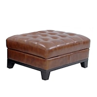 Tufted Leather Ottoman