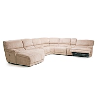 Pillow Arm Reclining Sectional Sofa With Chaise and Console