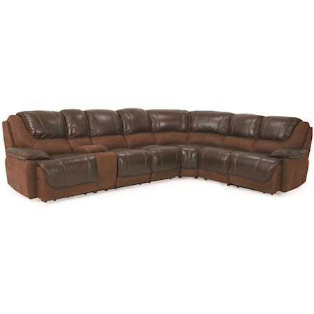 Casual 7 Piece Reclining Sectional Sofa