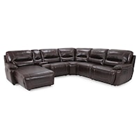 Casual 6-piece Reclining Sectional with LAF Chaise