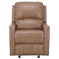 Plump Padded Glider Recliner with Transitional Wing Chair Style