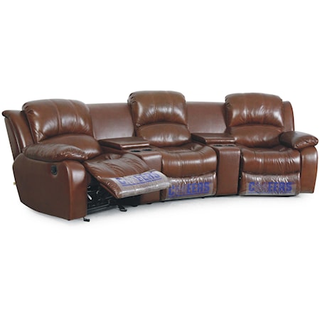 3-Person Leather Theater Seating