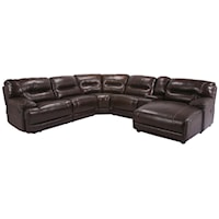 Casual Reclining Sectional Sofa with Chaise & Console
