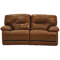 Casual Reclining Leather Loveseat